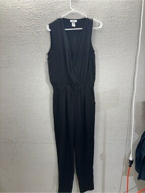 Joe Benbasset Black Sleeveless Surplice Jumpsuit